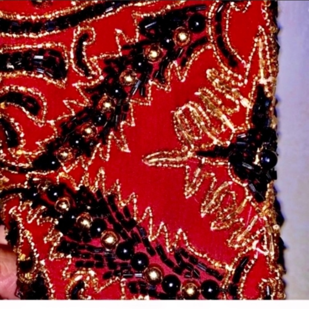 Red & Beaded to Perfection:Jacket Perfect w Everything! Even Jeans! Exquisite’